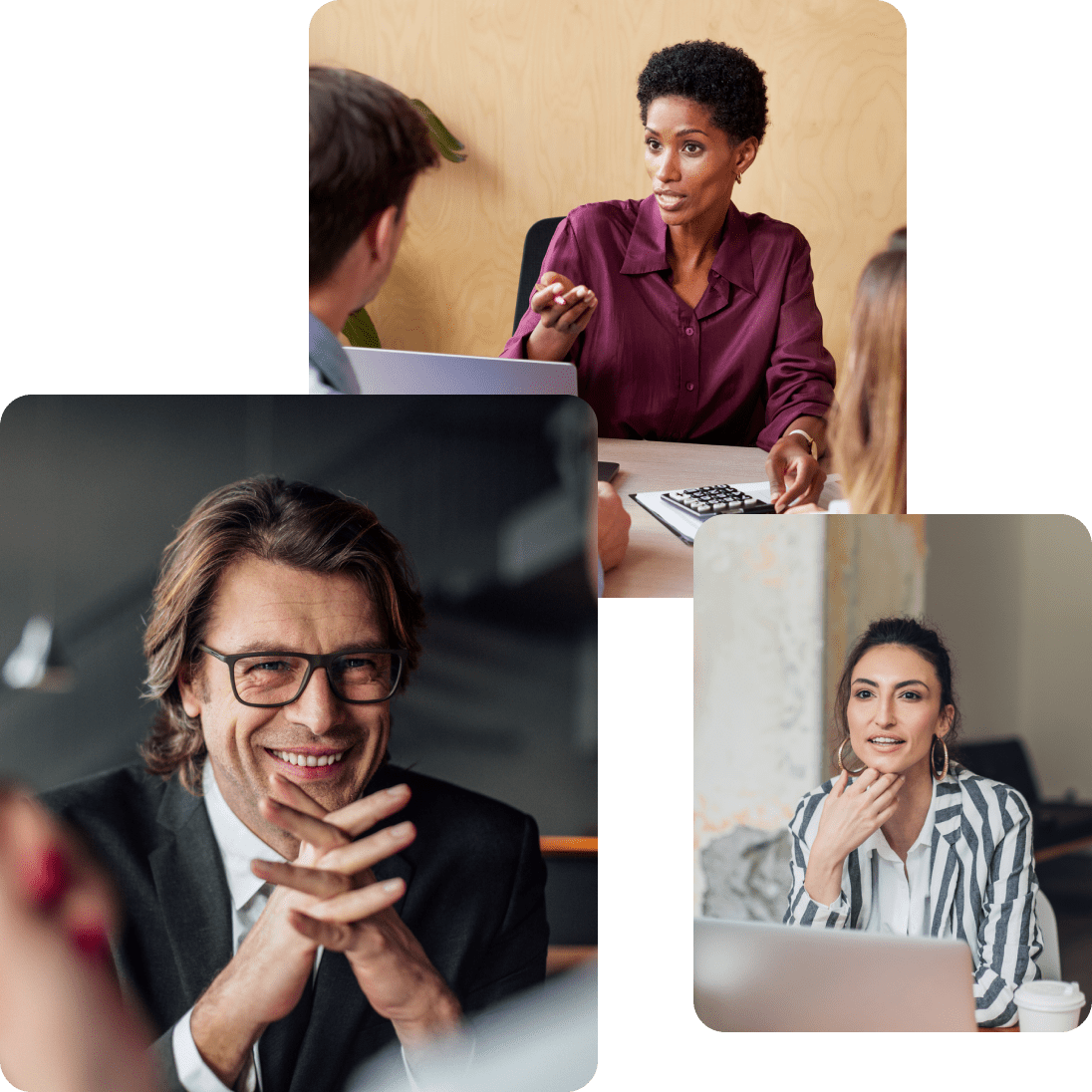 Three headshots of CFOs